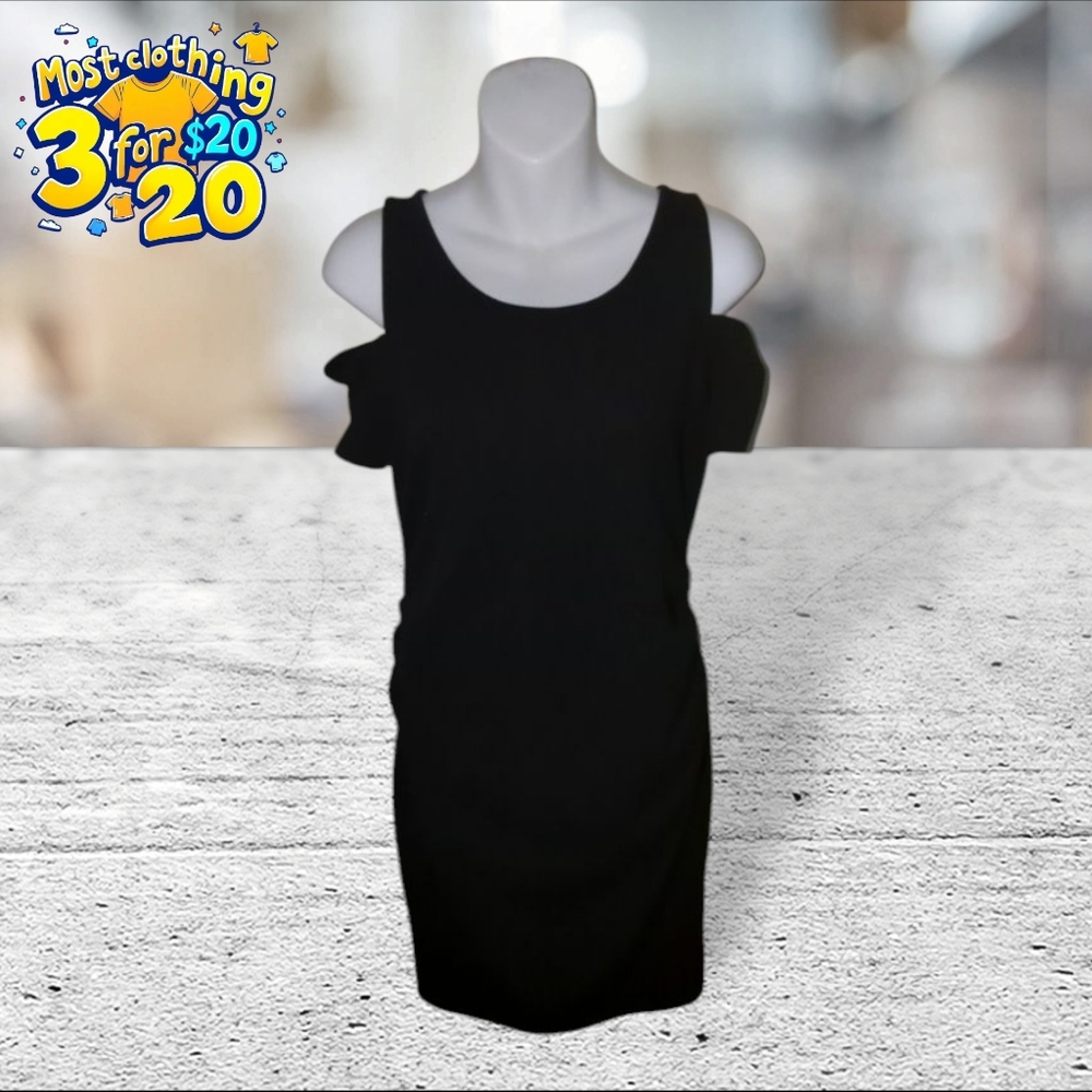 Motherhood maternity black cold shoulder dress size M